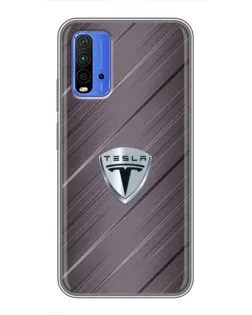 Чохол для Xiaomi Redmi 9T з картинкою «Металева текстура Tesla»