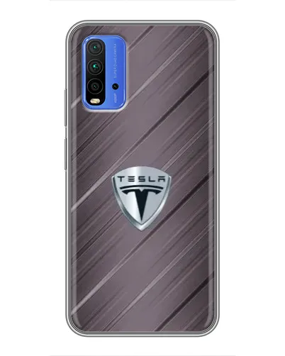 Чохол для Xiaomi Redmi 9T з картинкою «Металева текстура Tesla»