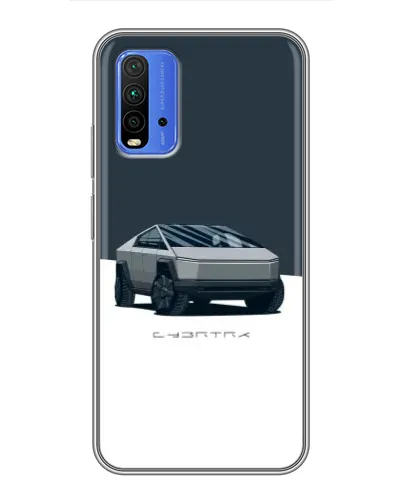Чохол для Xiaomi Redmi 9T з картинкою «Сріблястий Cybertruck Tesla»