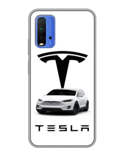 Чохол для Xiaomi Redmi 9T з картинкою «Tesla White Style»