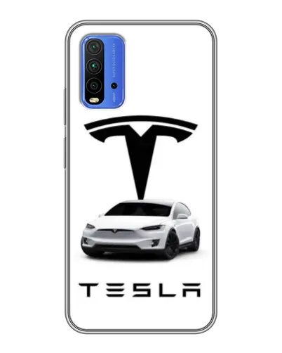 Чохол для Xiaomi Redmi 9T з картинкою «Tesla White Style»