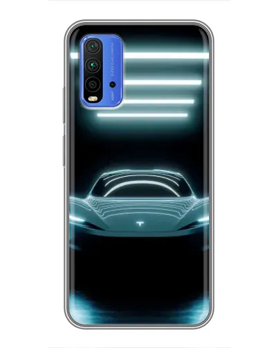 Чохол для Xiaomi Redmi 9T з картинкою «Tesla в неоні»