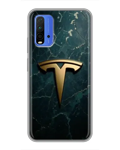 Чохол для Xiaomi Redmi 9T з картинкою «Мармурова Tesla Gold»