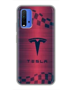 Чохол для Xiaomi Redmi 9T з картинкою «Тесла червоний карбон»