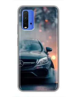 Чохол для Xiaomi Redmi 9T з картинкою «Mercedes — нічне місто»