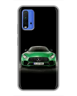 Чохол для Xiaomi Redmi 9T з картинкою «Mercedes — неоновий лого»