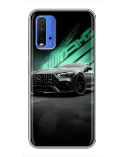 Чохол для Xiaomi Redmi 9T з картинкою «Темний Mercedes AMG»