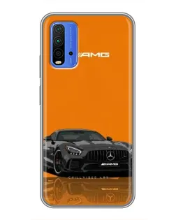 Чохол для Xiaomi Redmi 9T з картинкою «Помаранчевий Mercedes AMG»