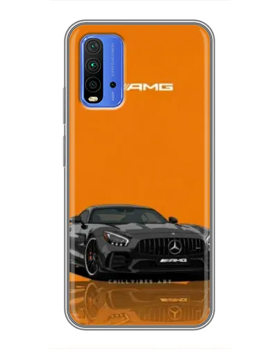 Чохол для Xiaomi Redmi 9T з картинкою «Помаранчевий Mercedes AMG»