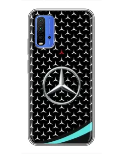 Чохол для Xiaomi Redmi 9T з картинкою «Mercedes — бірюзовий акцент»