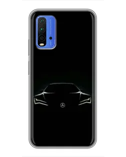 Чохол для Xiaomi Redmi 9T з картинкою «Mercedes — силует авто»