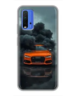 Чохол для Xiaomi Redmi 9T з картинкою «Audi у хмарах диму»
