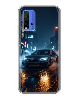 Чохол для Xiaomi Redmi 9T з картинкою «Нічне місто та Audi»