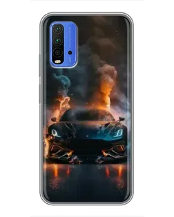 Чохол для Xiaomi Redmi 9T з картинкою «Lamborghini димна естетика»