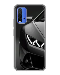 Чохол для Xiaomi Redmi 9T з картинкою «Lamborghini фари деталізація»