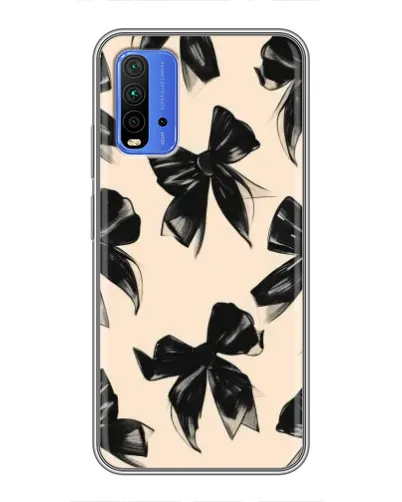 Чехол для Xiaomi Redmi 9T с картинкой «Паттерн черные банты» Чехол для Xiaomi Redmi 9T с картинкой «Паттерн черные банты»