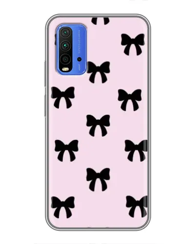 Чохол для Xiaomi Redmi 9T з картинкою «Чорні банти Coquette»