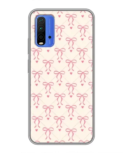 Чохол для Xiaomi Redmi 9T з картинкою «Рожеві бантики Coquette»