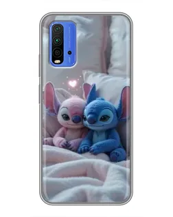 Чехол для Xiaomi Redmi 9T с картинкой «Плюшевые Стич Ангел»