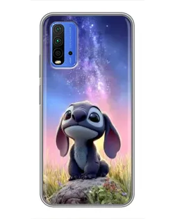 Чехол для Xiaomi Redmi 9T с картинкой «Стич на рассвете»