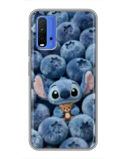 Чехол для Xiaomi Redmi 9T с картинкой «Стич и голубика»