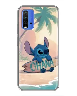 Чехол для Xiaomi Redmi 9T с картинкой «Стич на серфе»