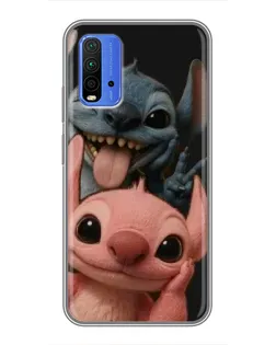 Чехол для Xiaomi Redmi 9T с картинкой «Стич и Ангел»