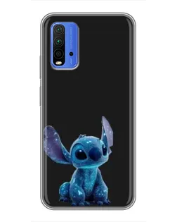 Чехол для Xiaomi Redmi 9T с картинкой «Стич на черном»