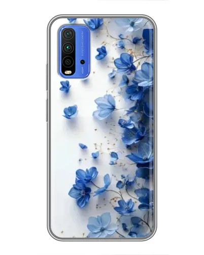Чехол для Xiaomi Redmi 9T с картинкой «Голубой цветочный каскад»