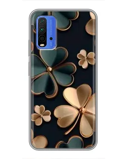 Чехол для Xiaomi Redmi 9T с картинкой «Клевер в золоте»
