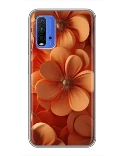 Чехол для Xiaomi Redmi 9T с картинкой «Оранжевый макро цветок»
