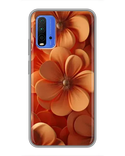 Чехол для Xiaomi Redmi 9T с картинкой «Оранжевый макро цветок»