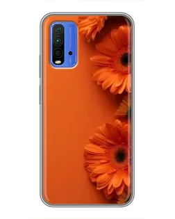 Чехол для Xiaomi Redmi 9T с картинкой «Оранжевые герберы»