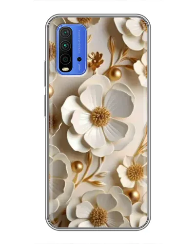 Чехол для Xiaomi Redmi 9T с картинкой «Белие бумажние  цвети»