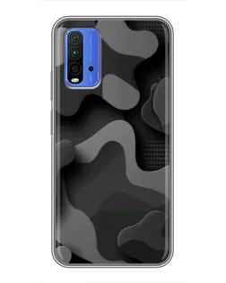 Чохол для Xiaomi Redmi 9T з картинкою «Темний абстрактний камуфляж»