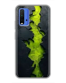 Чохол для Xiaomi Redmi 9T з картинкою «Салатовий розлом скелі»