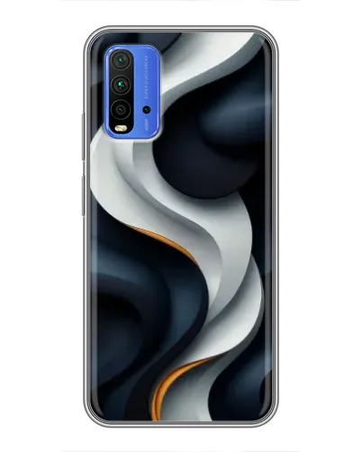 Чохол для Xiaomi Redmi 9T з картинкою «Об'ємні чорно-білі стрічки» Чохол для Xiaomi Redmi 9T з картинкою «Об'ємні чорно-білі стрічки»