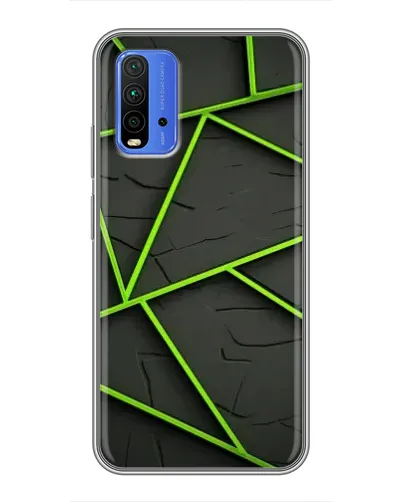 Чохол для Xiaomi Redmi 9T з картинкою «Зелені геометричні лінії» Чохол для Xiaomi Redmi 9T з картинкою «Зелені геометричні лінії»