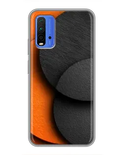 Чохол для Xiaomi Redmi 9T з картинкою «Геометрія помаранчевих кіл»