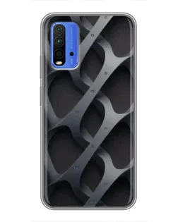 Чохол для Xiaomi Redmi 9T з картинкою «Об'ємне сіре плетіння»