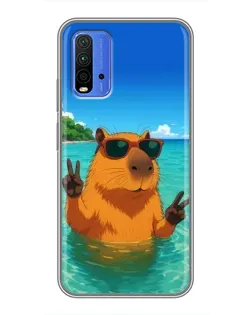 Чохол для Xiaomi Redmi 9T з картинкою «Морська капібара»