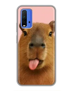 Чохол для Xiaomi Redmi 9T з картинкою «Капібара з язиком»