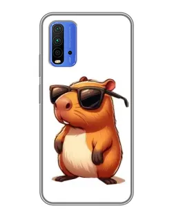 Чохол для Xiaomi Redmi 9T з картинкою «Капібара в окулярах»