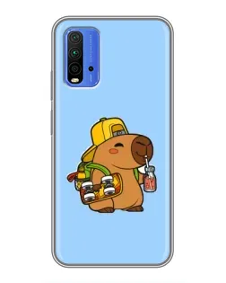Чохол для Xiaomi Redmi 9T з картинкою «Капібара на скейті»