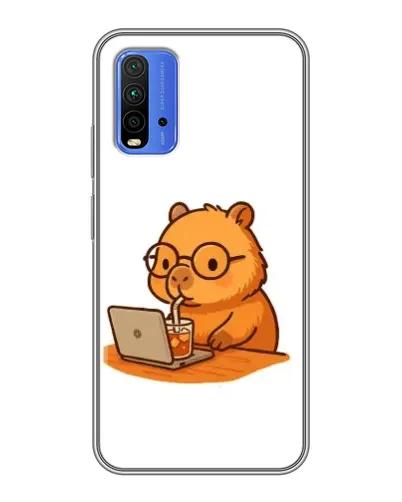 Чохол для Xiaomi Redmi 9T з картинкою «Капібара з ноутбуком» Чохол для Xiaomi Redmi 9T з картинкою «Капібара з ноутбуком»