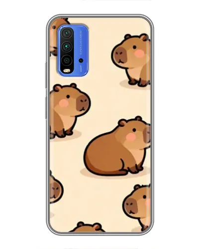 Чохол для Xiaomi Redmi 9T з картинкою «Паттерн милих капібар» Чохол для Xiaomi Redmi 9T з картинкою «Паттерн милих капібар»