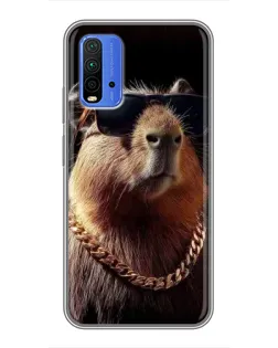 Чохол для Xiaomi Redmi 9T з картинкою «Капібара золотий ланцюг»