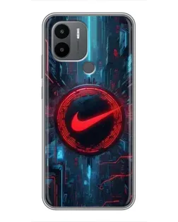 Чехол для Xiaomi Redmi A1 Plus с картинкой «Техногенный стиль Nike»