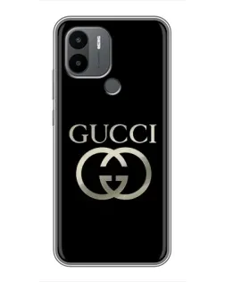 Чохол для Xiaomi Redmi A1 Plus з картинкою «Gucci — золото на чорному»