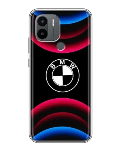 Чехол для Xiaomi Redmi A1 Plus с картинкой «Логотип BMW и неоновые дуги»